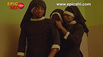 Ebony threesome – Holy nuns sneak me in to fuck them all day