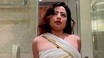 ROSHINI RAI YUMMY SEXY ONLY SAREE WRAP ON BOOBS TEASE VIDEOS 1