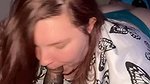 Curvy babe woke him up and sucked his cock and balls