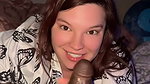 Curvy babe woke him up and sucked his cock and balls