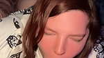 Curvy babe woke him up and sucked his cock and balls