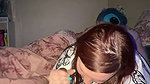 Curvy babe woke him up and sucked his cock and balls
