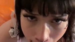 Goth baddie giving a sloppy blowjob to BBC