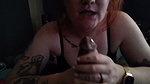 Redhead amateur MILF sucks BBC slow