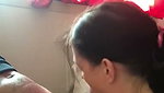 Serving a man sitting like that with that huge cock must be incredible