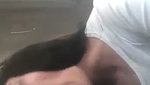 White GF sucking bbc in car
