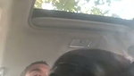 White GF sucking bbc in car