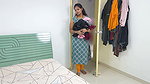 Komal Was Cleaning Her Mistress Madam’s House, Folding Her Clothes and the Owner Started Kicking Her Ass From Behind