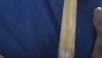 Horny GF Giving a Blowjob & Fucking her Pussy with a Stick and a Brush  10