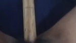 Horny GF Giving a Blowjob & Fucking her Pussy with a Stick and a Brush  2