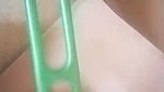 Horny GF Giving a Blowjob & Fucking her Pussy with a Stick and a Brush  3