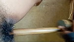 Horny GF Giving a Blowjob & Fucking her Pussy with a Stick and a Brush  4