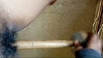 Horny GF Giving a Blowjob & Fucking her Pussy with a Stick and a Brush  4