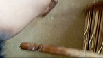 Horny GF Giving a Blowjob & Fucking her Pussy with a Stick and a Brush  4