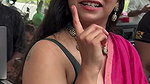abhaya hiranami sexy boobs in pink saree  1