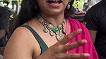abhaya hiranami sexy boobs in pink saree  1