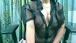 Hot girl in see through black top showing her boobs 1