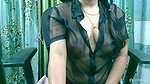 Hot girl in see through black top showing her boobs 1