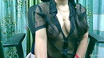 Hot girl in see through black top showing her boobs 1