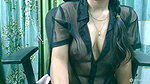 Hot girl in see through black top showing her boobs 1