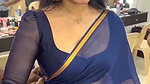 malayali new actress cute sexy navel in violet saree 1