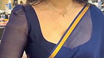 malayali new actress cute sexy navel in violet saree 1