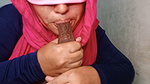 My Stepsister, Wearing Her Hijab, Plays with My Foreskin with Her Tongue and Beautiful Hands. 3