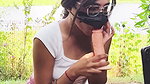 Outdoor Public Park Dildo Blowjob
