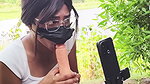 Outdoor Public Park Dildo Blowjob