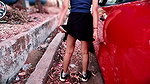 Roadside Tease and Squirt Near Stranger