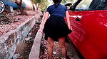Roadside Tease and Squirt Near Stranger
