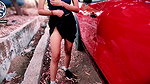 Roadside Tease and Squirt Near Stranger