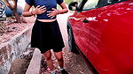 Roadside Tease and Squirt Near Stranger