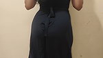 Telugu Anu Aunty in Black One Piece
