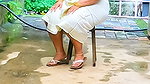 Unveiling in Sexy Body Outdoor, Mallu MILF in Traditional Loincloth and Bodice, Showing Her Big Ass and Boobs