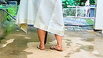 Unveiling in Sexy Body Outdoor, Mallu MILF in Traditional Loincloth and Bodice, Showing Her Big Ass and Boobs