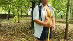 Casual Nude Walking, Chubby Girl Walking Completely Naked in the Jungle
