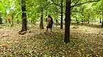 Casual Nude Walking, Chubby Girl Walking Completely Naked in the Jungle