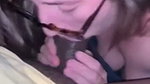 Beautiful Glasses Babe Huge Black Cock Deepthroat Blowjob 1