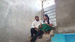 18 years old virgin school girl romance and boobs press with her boyfriend in school balcony