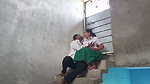 18 years old virgin school girl romance and boobs press with her boyfriend in school balcony