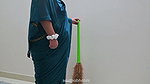 Jerking infront of maid and getting special handjob