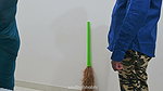 Jerking infront of maid and getting special handjob