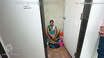 Komal Was Secretly Shaking the Land at the Sight of Her Breasts Doing the Bathroom Laundry