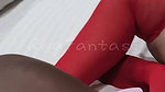 Riya in Red Stockings Gives Blowjob