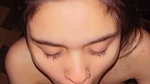 Cute GF’s Hairy Creampie Giving a Blowjob Fucking in Doggy 1