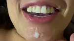 Dick pour milk into her mouth 1