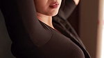 Awesome beautiful girl boobs cleavage expose in black blouse 1