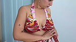 Awesome milky white girl cleavage thigh expose in bikini 1