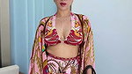 Awesome milky white girl cleavage thigh expose in bikini 1